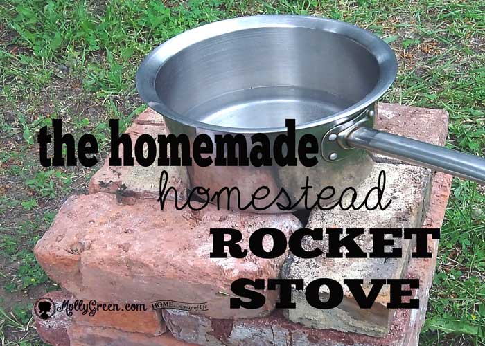 Rocket Wood Stove DIY Instructions - featured image showing a pot with water in it on top of a brick rocket stove.