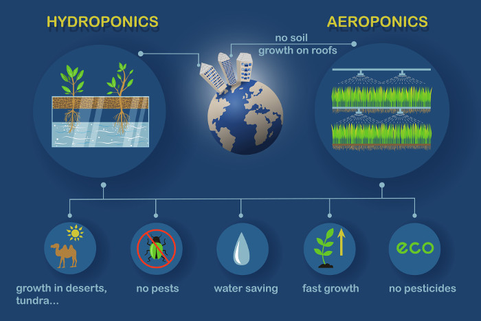 aeroponic and hydroponic gardening systems
